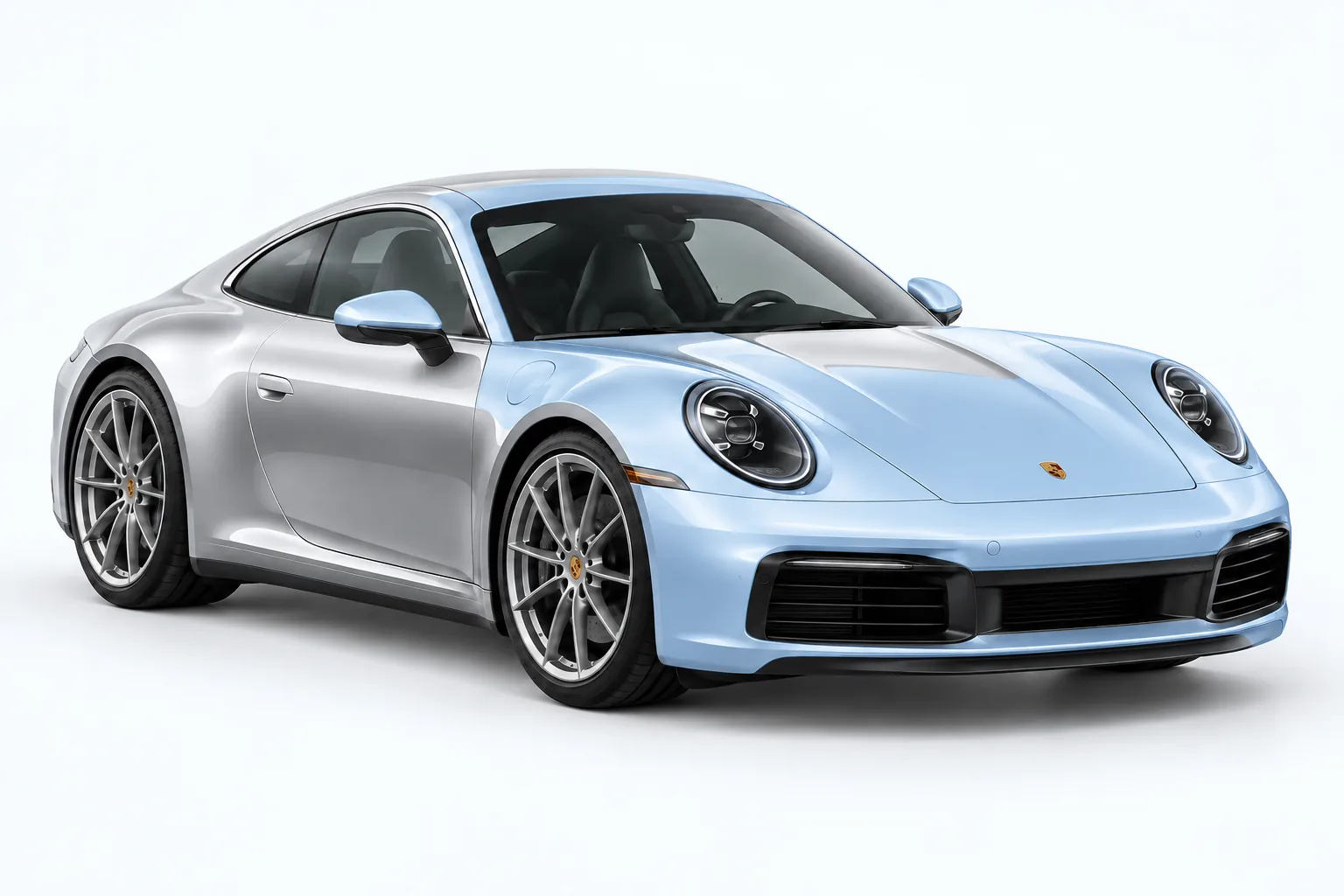 Sports coupe showing illustrative Deluxe paint protection coverage